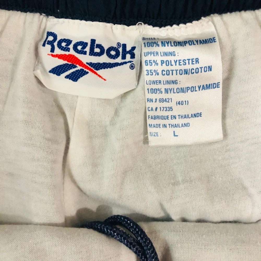 Vintage 90’s Y2K Reebok Lined Ankle Zip Joggers Athletic Track Pants Navy Unisex